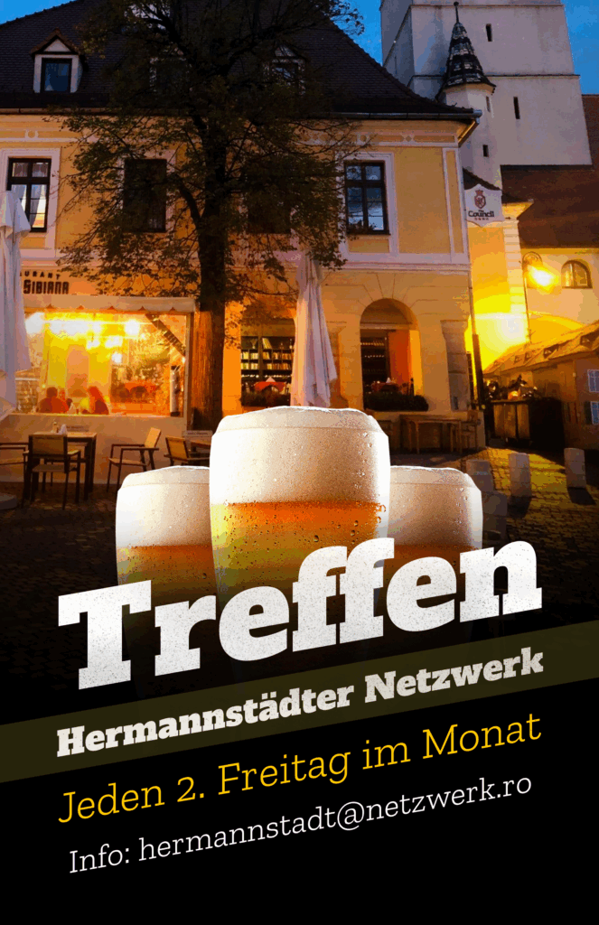 Treffen des Hermannstädter Netzwerks jeden 2. Freitag im Monat in wechselnden Lokalen.
